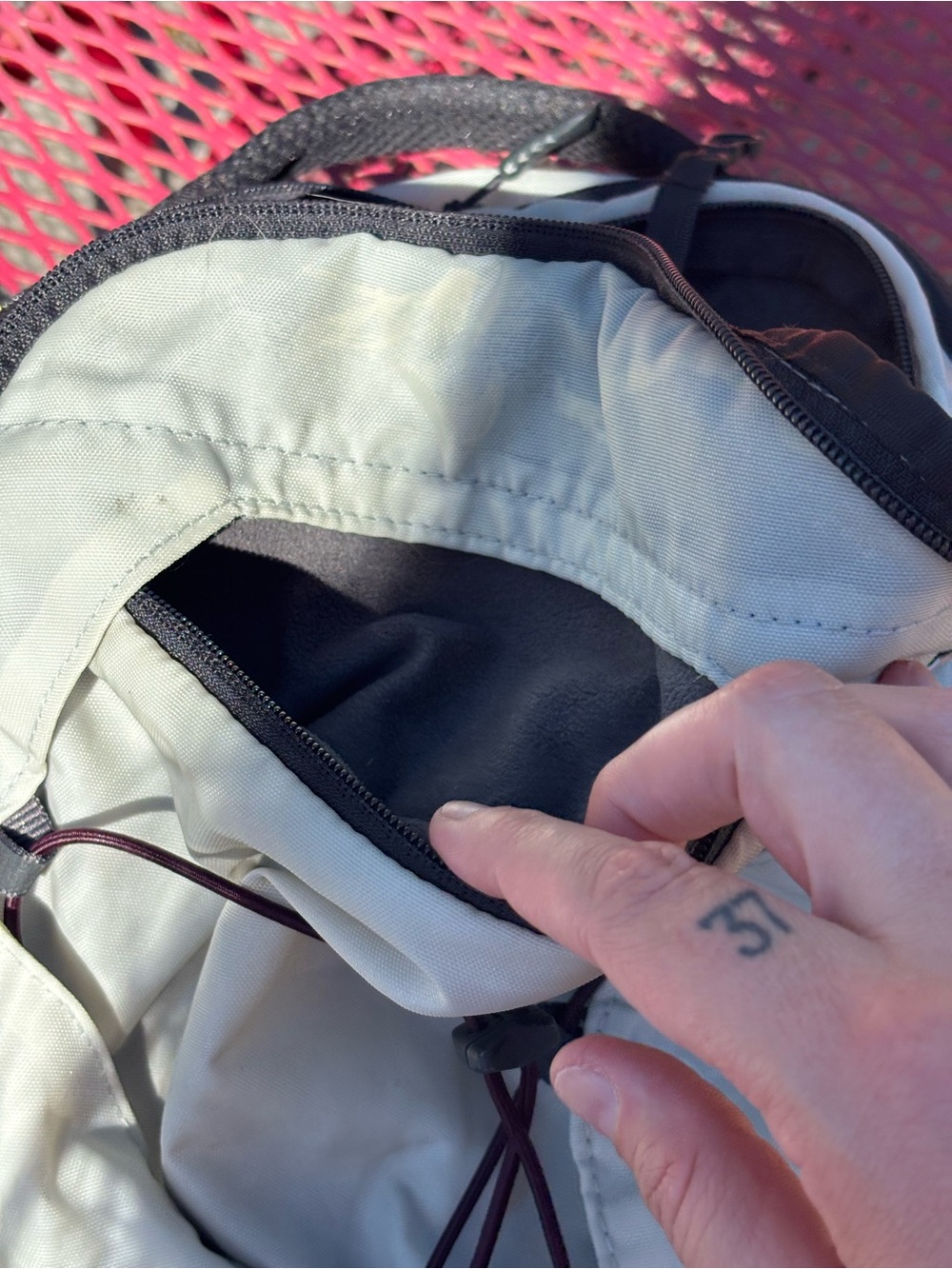 The North Face Black and White Daypack with Bungee Front - Picture 3 of 8